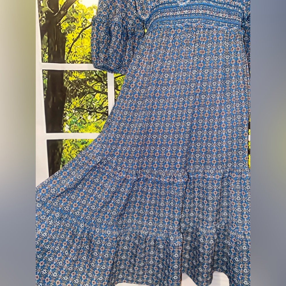 Max Studio Women's 3/4 Sleeve Tiered Bubble Crepe Dress medium NWT - Picture 7 of 10